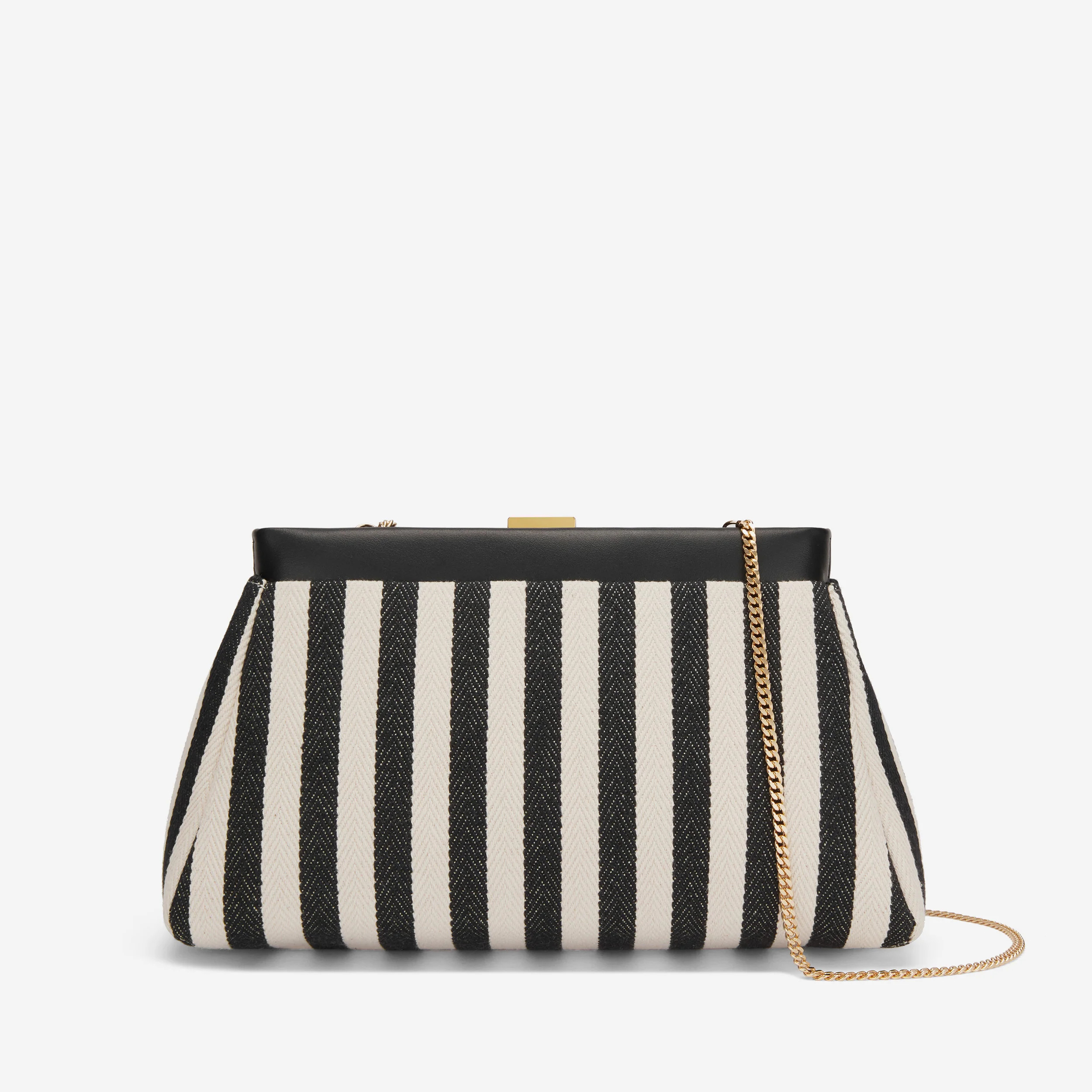 The Cannes | Black Striped Ecru Canvas | DeMellier | DeMellier