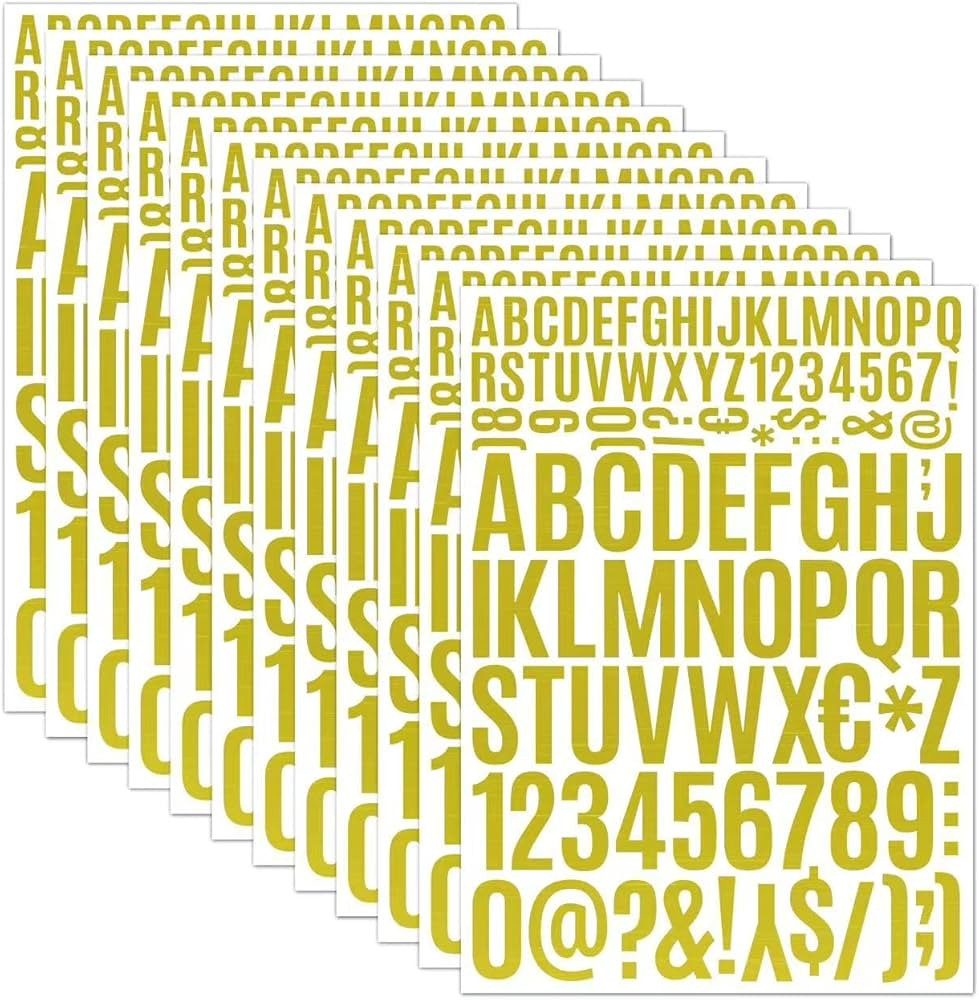 12 Sheets Large Letter Stickers Vinyl Self-Adhesive Number Alphabet Vinyl Stickers, Mailbox Numbe... | Amazon (US)
