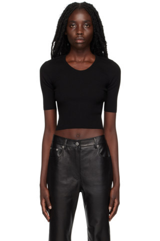 Juun.J - Black Crop Sweater | SSENSE