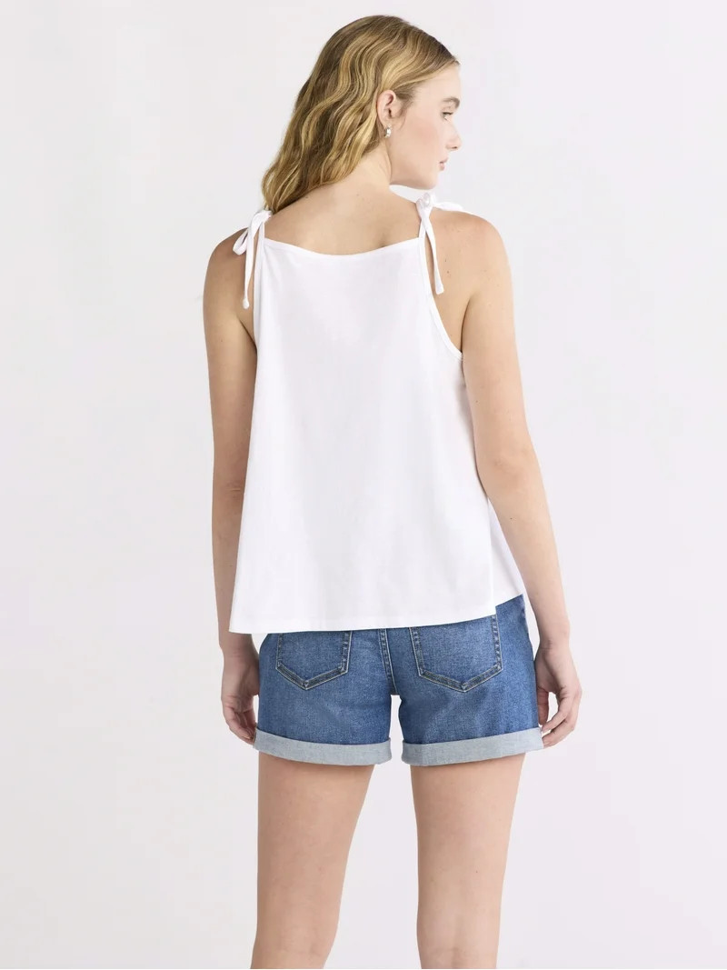 Time and Tru Women's Cotton Crochet Tank Top, Sizes XS-XXXL - Walmart.com | Walmart (US)