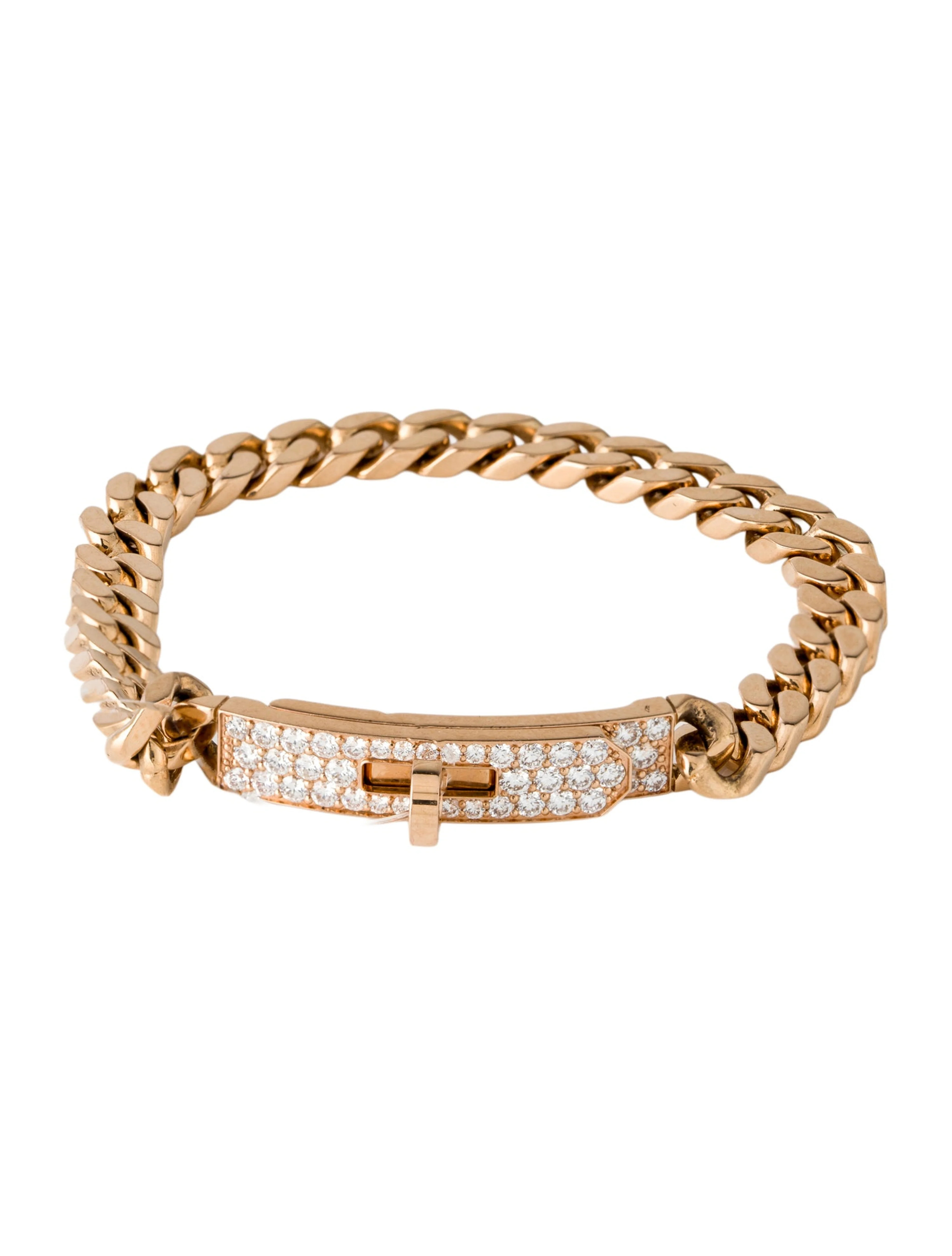 18K Diamond Very Small Kelly Gourmette Link Bracelet | The RealReal