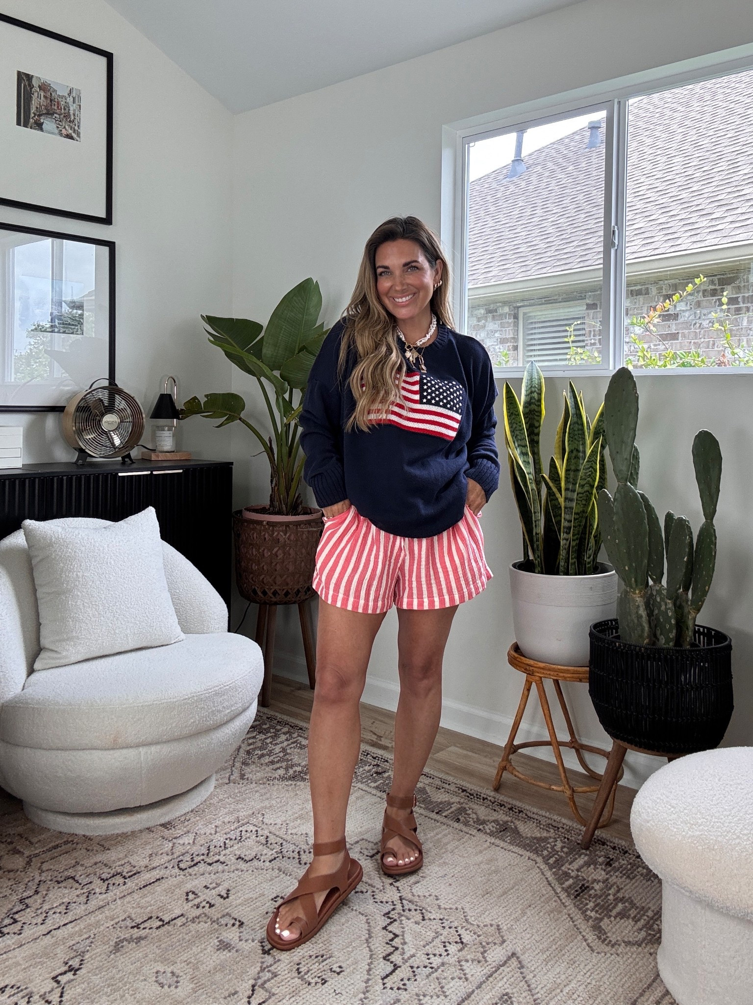 Target haul ~ latest finds that have been on repeat. Wearing size small in shorts & size xl in sweater!! Love this American flag sweater!! 

#vacationoutfit #summeroutfit #targetfashion #targetfinds #targetoutfit 


#LTKOver40 #LTKFindsUnder50 #LTKStyleTip