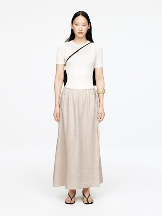 Linen Wrap Skirt – Beige – Women – ARKET GB | Arket UK