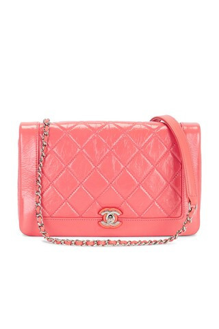 Chanel Crumpled Calfskin Vintage Full Flap Bag in Pink | FWRD 