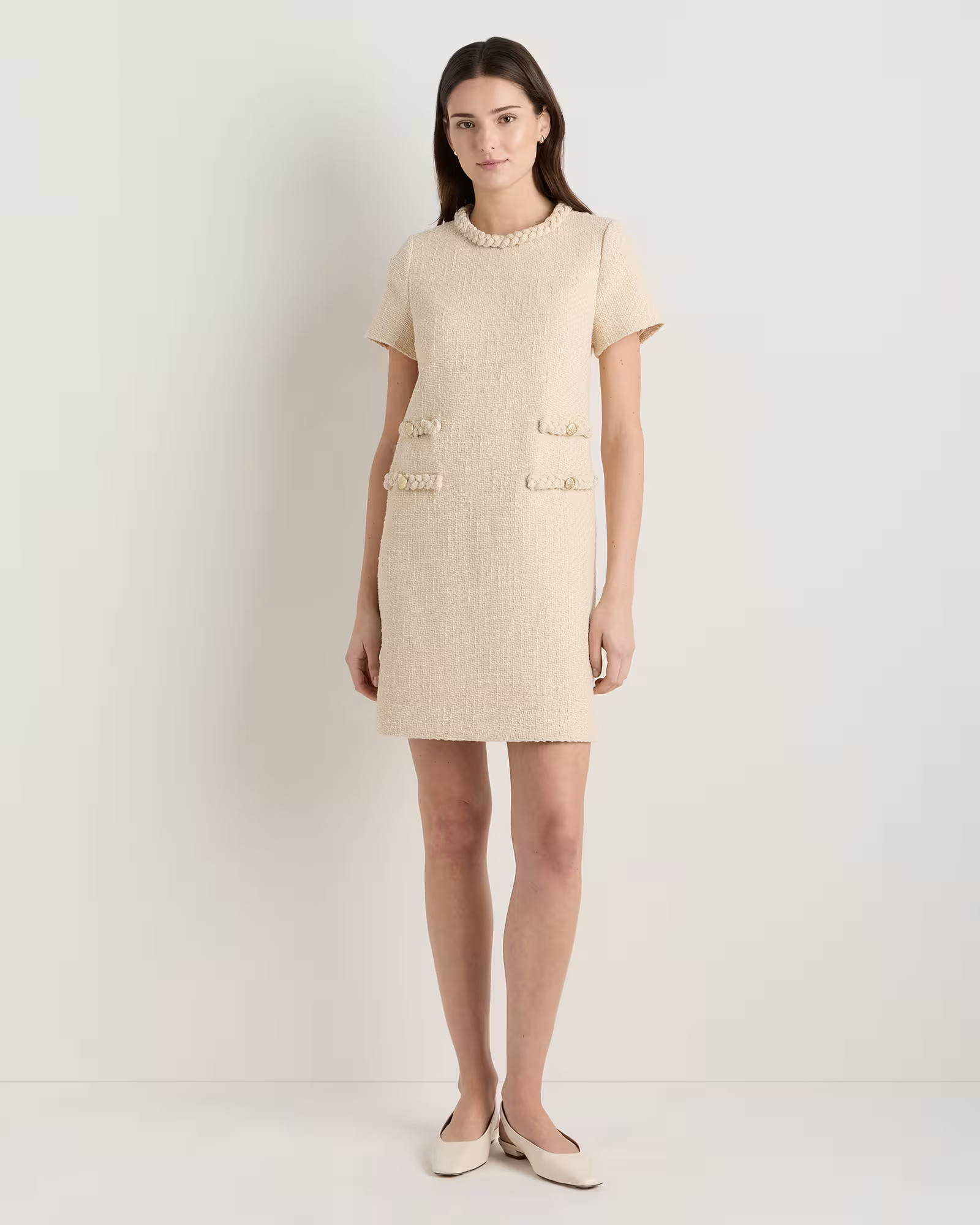 Tweed Short Sleeve Mini Dress | Quince