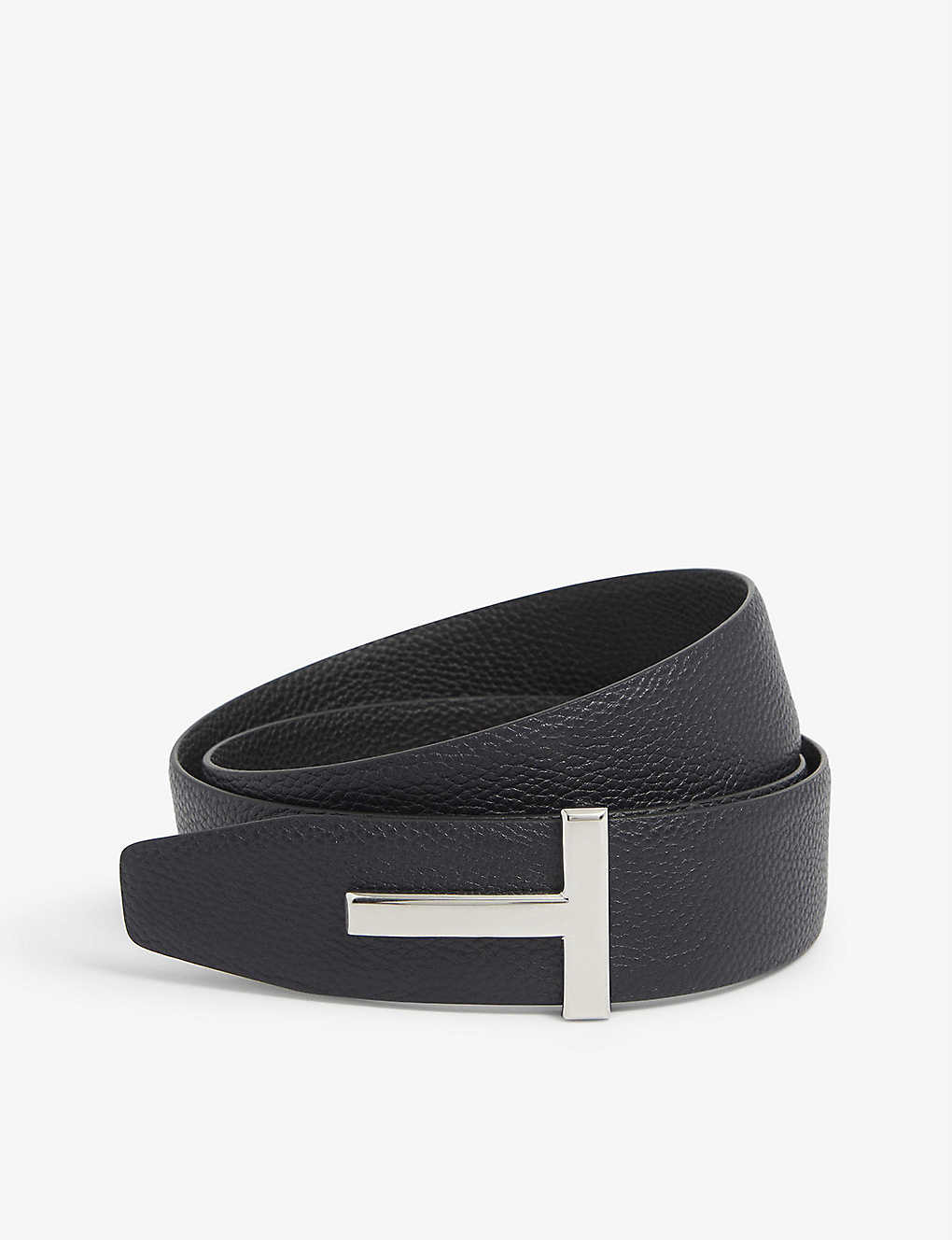 Reversible T logo grained-leather belt | Selfridges