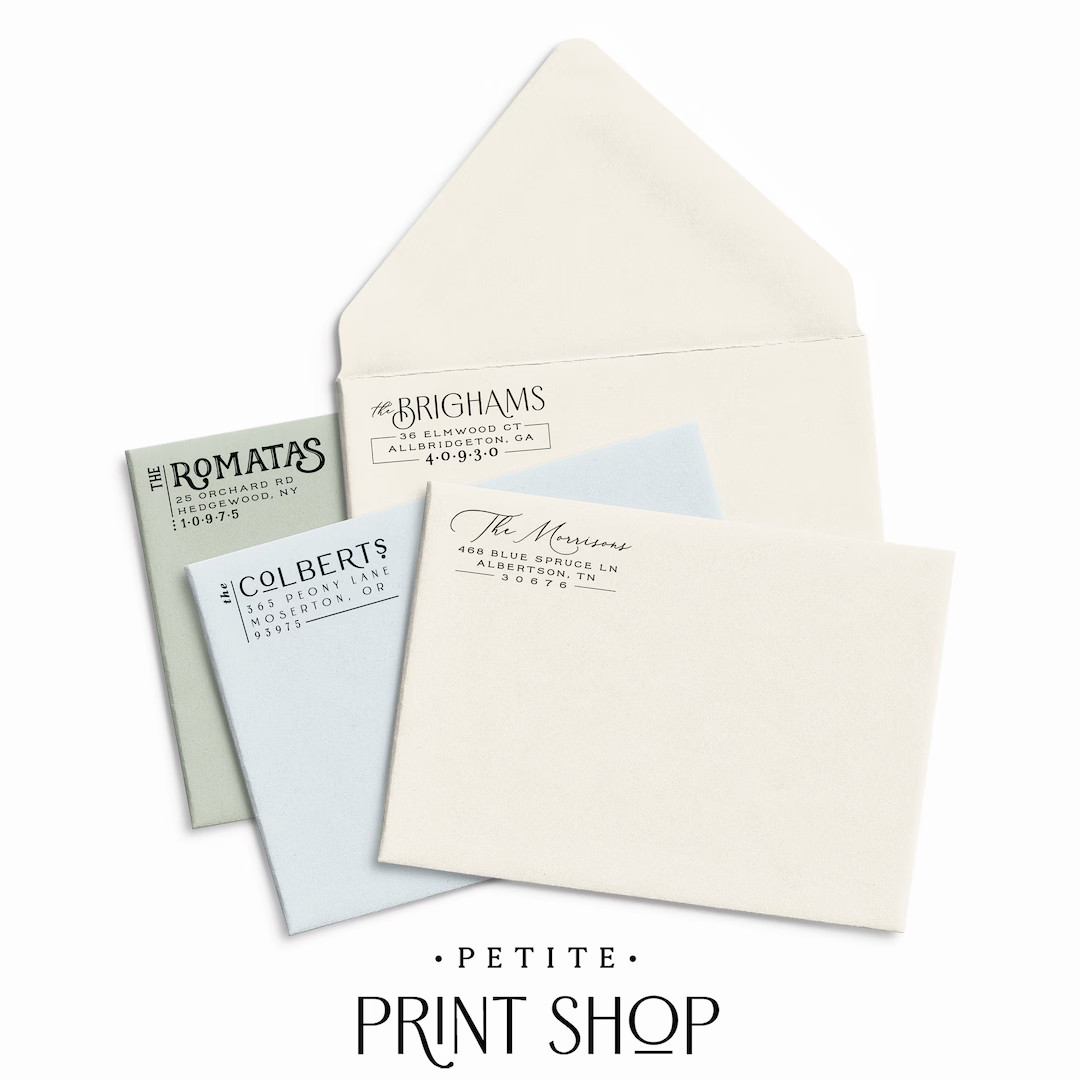 Modern Return Address Stamp Self Inking Address Stamp Wedding Stamp Couples Address Stamp Family ... | Etsy (US)