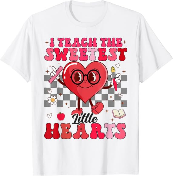 I Teach The Sweetest Little Hearts Valentines Day Teachers T-Shirt | Amazon (US)
