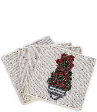 Southern Living Holiday Christmas Tree Beaded Coasters, Set of 4 | Dillard's | Dillard's