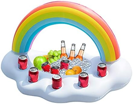 Jasonwell Inflatable Pool Party Cooler - Rainbow Cloud Drink Holder Luau Hawaiian Tropical Beach ... | Amazon (US)
