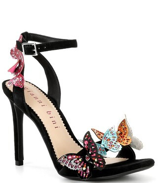 Orlenna Suede Butterfly Ornamented Dress Sandals | Dillard's