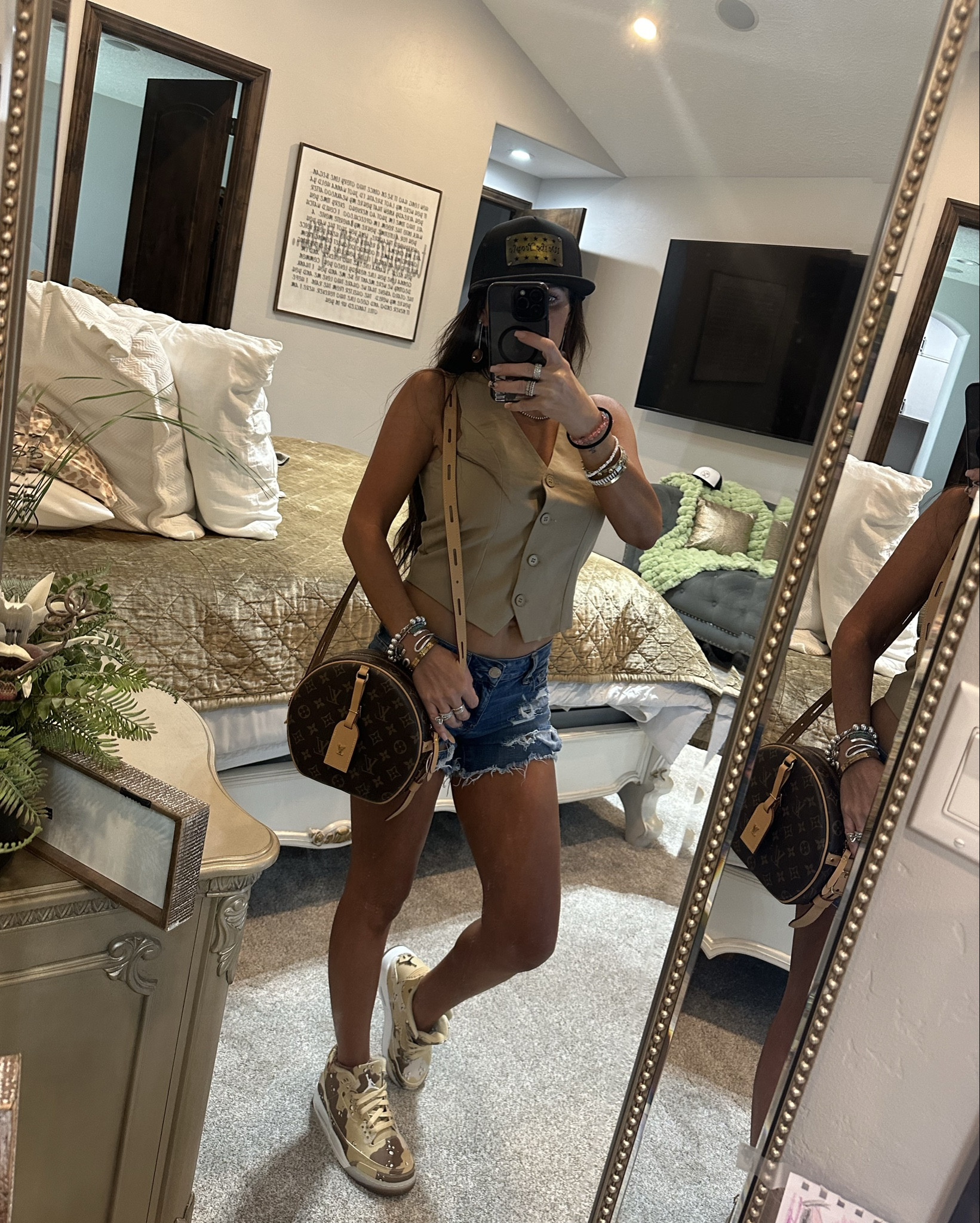 Summer Outfit | Outfit Of The Day | vest | Nike | Camo | Hat & Shorts | Louis Vuitton 

#LTKItBag #LTKFindsUnder50 #LTKShoeCrush