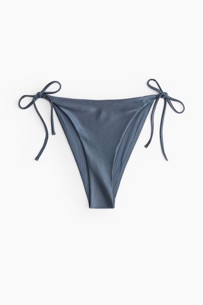 Tie Bikini Bottoms - Pigeon blue/shiny - Ladies | H&M US | H&M (US + CA)