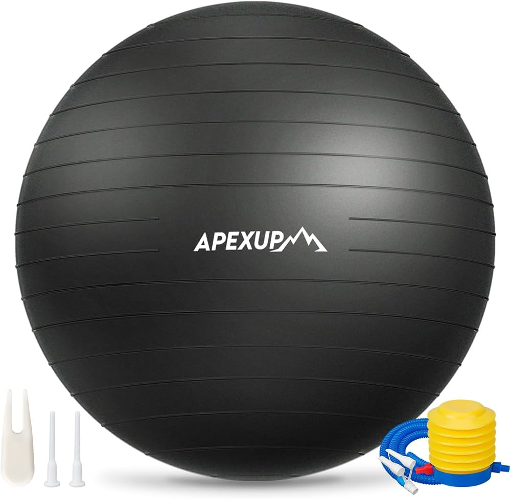 APEXUP Yoga Ball, 660 lbs Anti-Burst Exercise Ball with Pump, 5 Sizes | Amazon (US)