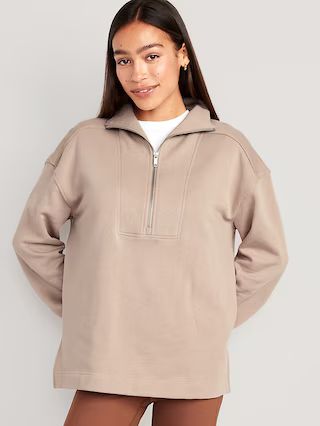 Oversized Half-Zip Pullover Tunic for Women | Old Navy (US)