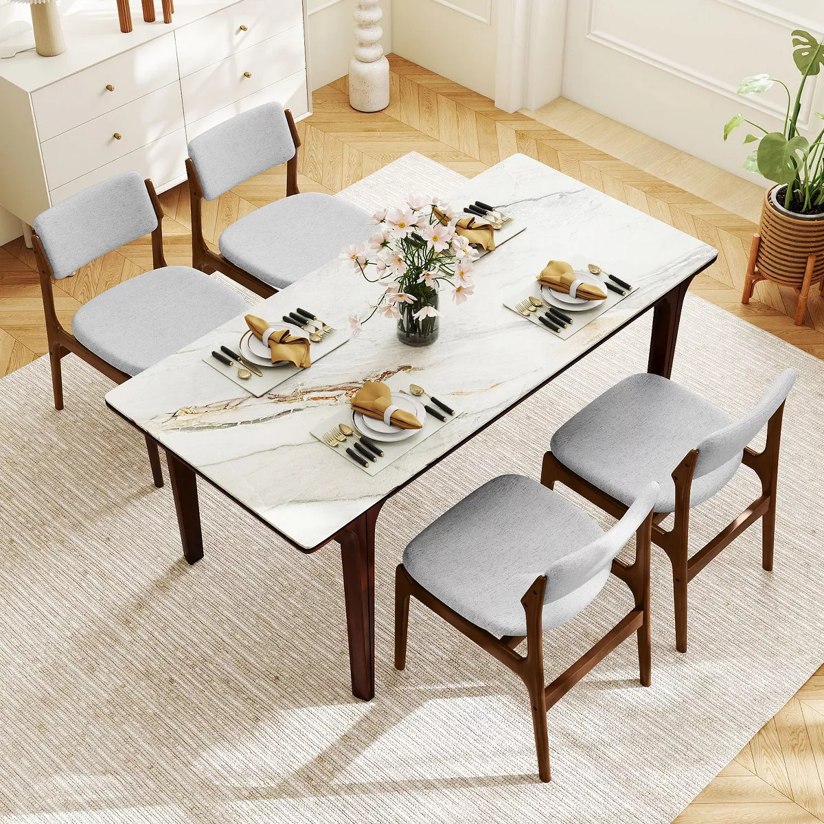Costway Modern Padded Dining Chairs Set of 4 w/Padded Seat Tilt Backrest for Dining Room | Target
