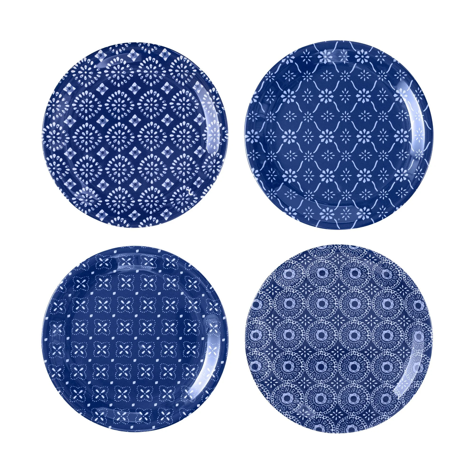 Gourmet Art 4-Piece Indigo Heavyweight and Durable Melamine 6.75 Inch Plate, for Indoors Outdoors... | Walmart (US)