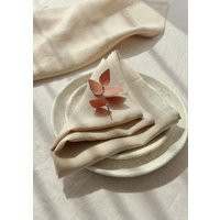 Beige Linen Napkin Set Of 4, 6, 10, Washed Cloth Napkins, Handmade Table | Etsy (UK)