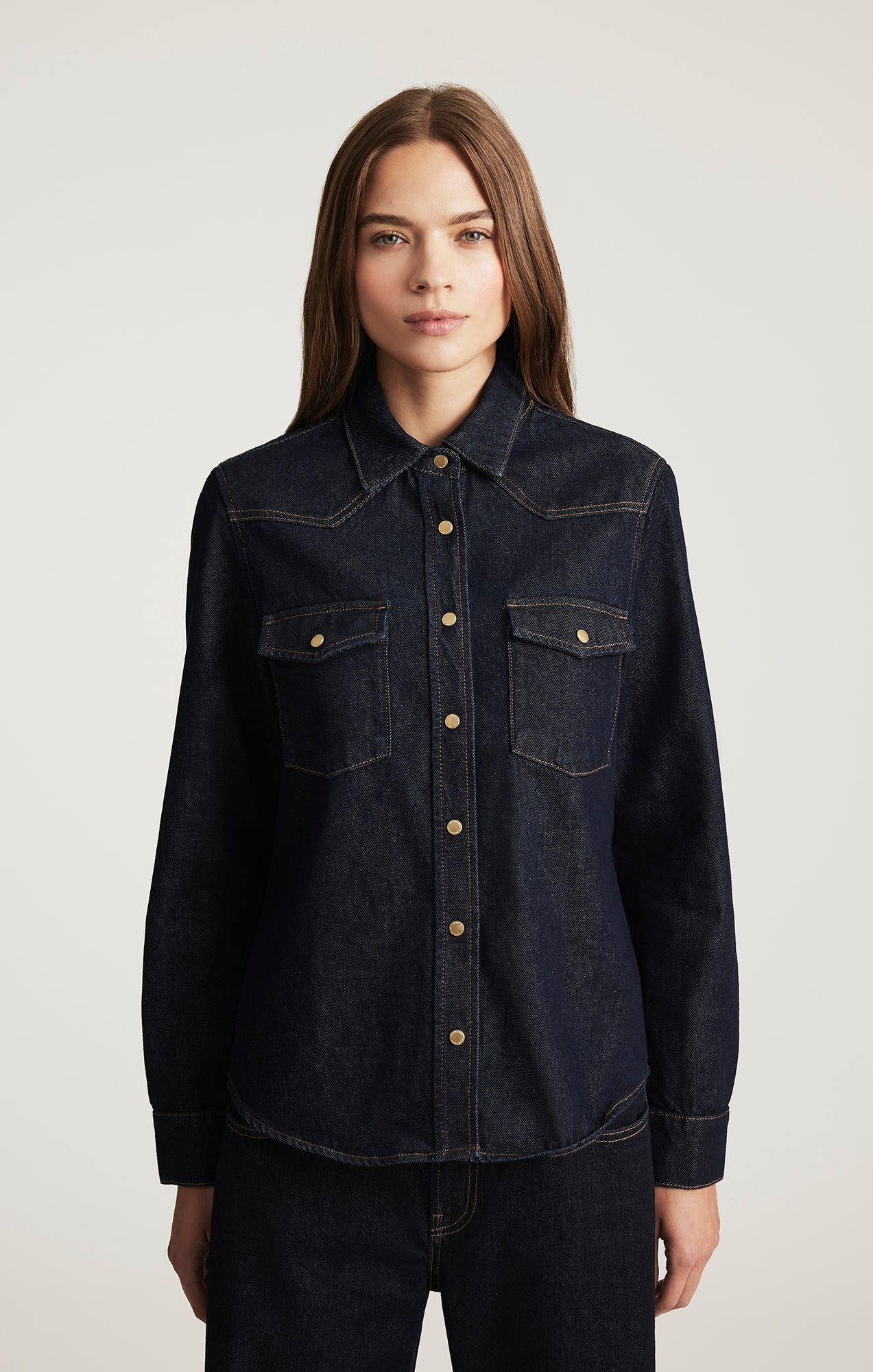 Mavi Women's Angela Denim Shirt In Rinse Classic Blue | Mavi CA