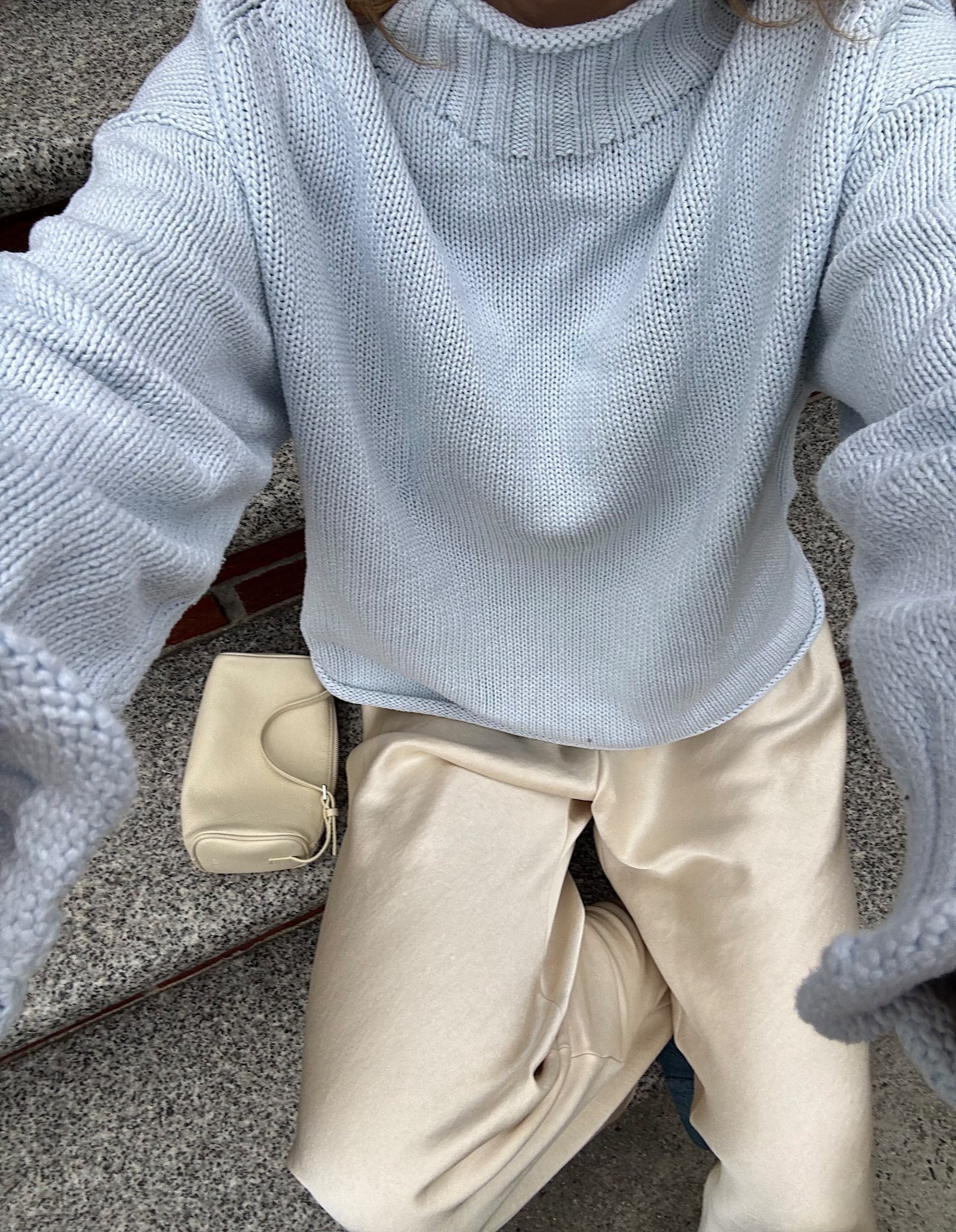 I'm wearing a M in the sweater (color is sheer blue) and a small in these pants. They run a bit large and they do not wrinkle!! 

#LTKOver40 #LTKootd