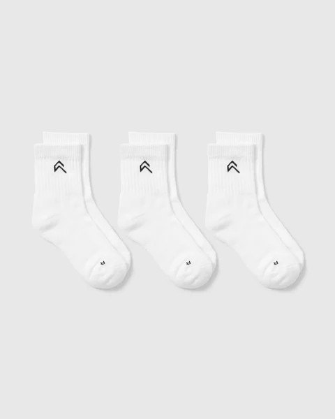 Mid Crew Socks 3 Pack 
 White | Oner Active (UK / US)