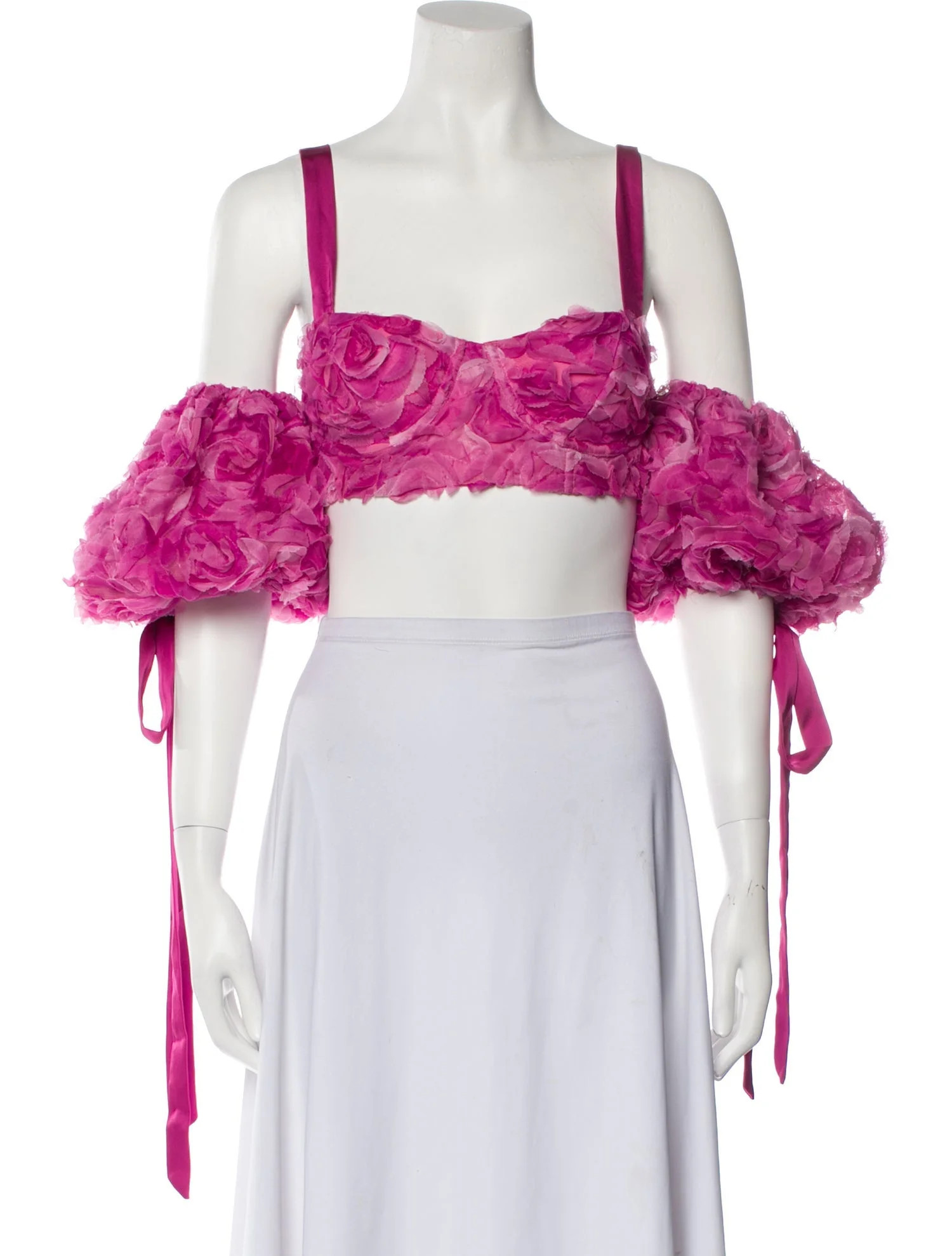 Floral Print Square Neckline Crop Top w/ Tags | The RealReal