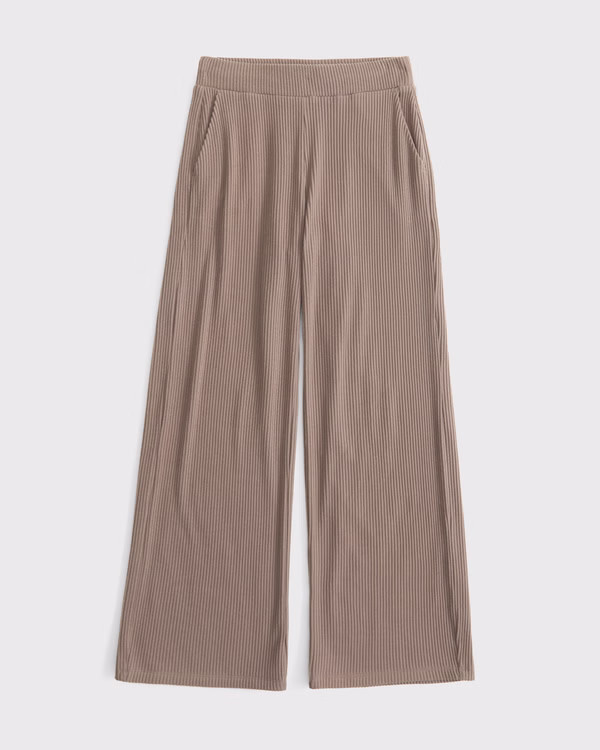Brushed Rib Wide Leg Sweatpant | Abercrombie & Fitch (US)