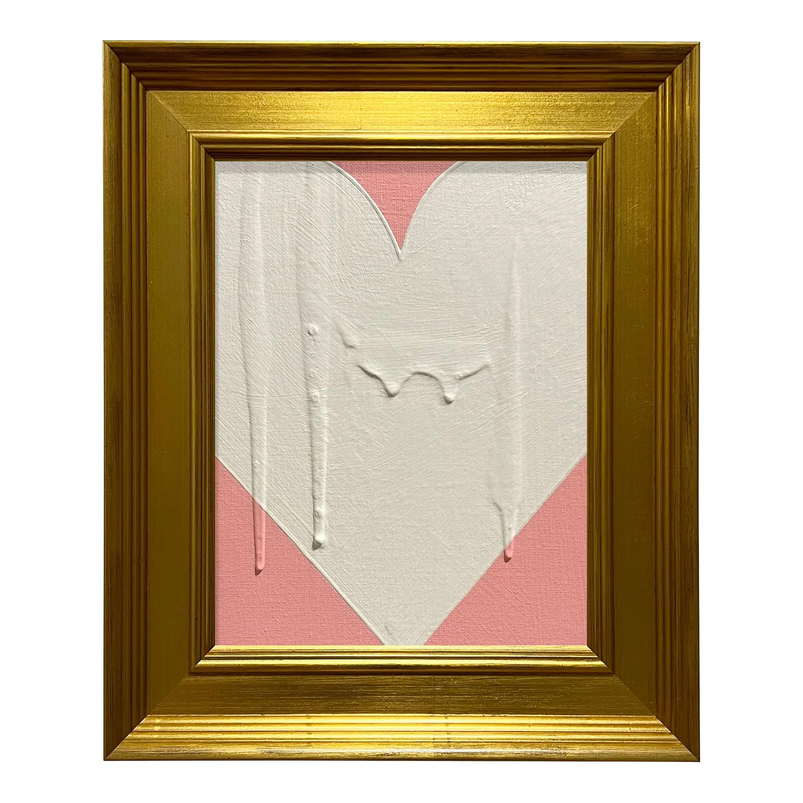 Ron Giusti Mini Heart Blush Cream Acrylic Painting | Chairish