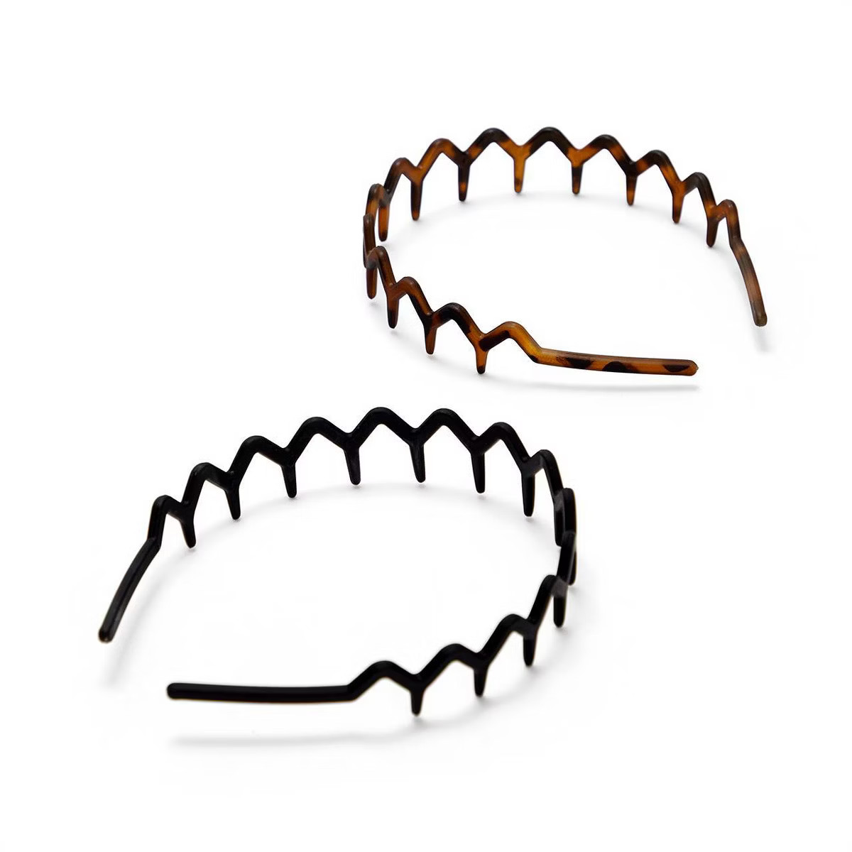 Kitsch Rabs Zig Zag Recycled Headband - Black/Tortoise - 2pk | Target