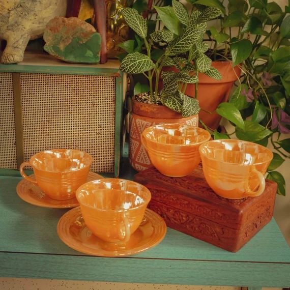 Vintage Fire King by Anchor Hocking Four Tea Cups & Two | Etsy | Etsy (US)