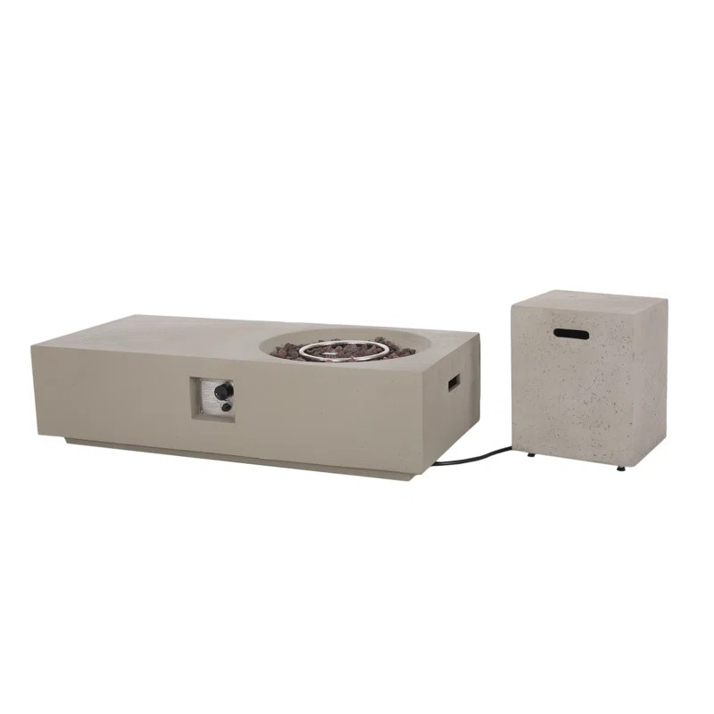 Boneva Concrete Propane Outdoor Fire Pit Table | Wayfair North America