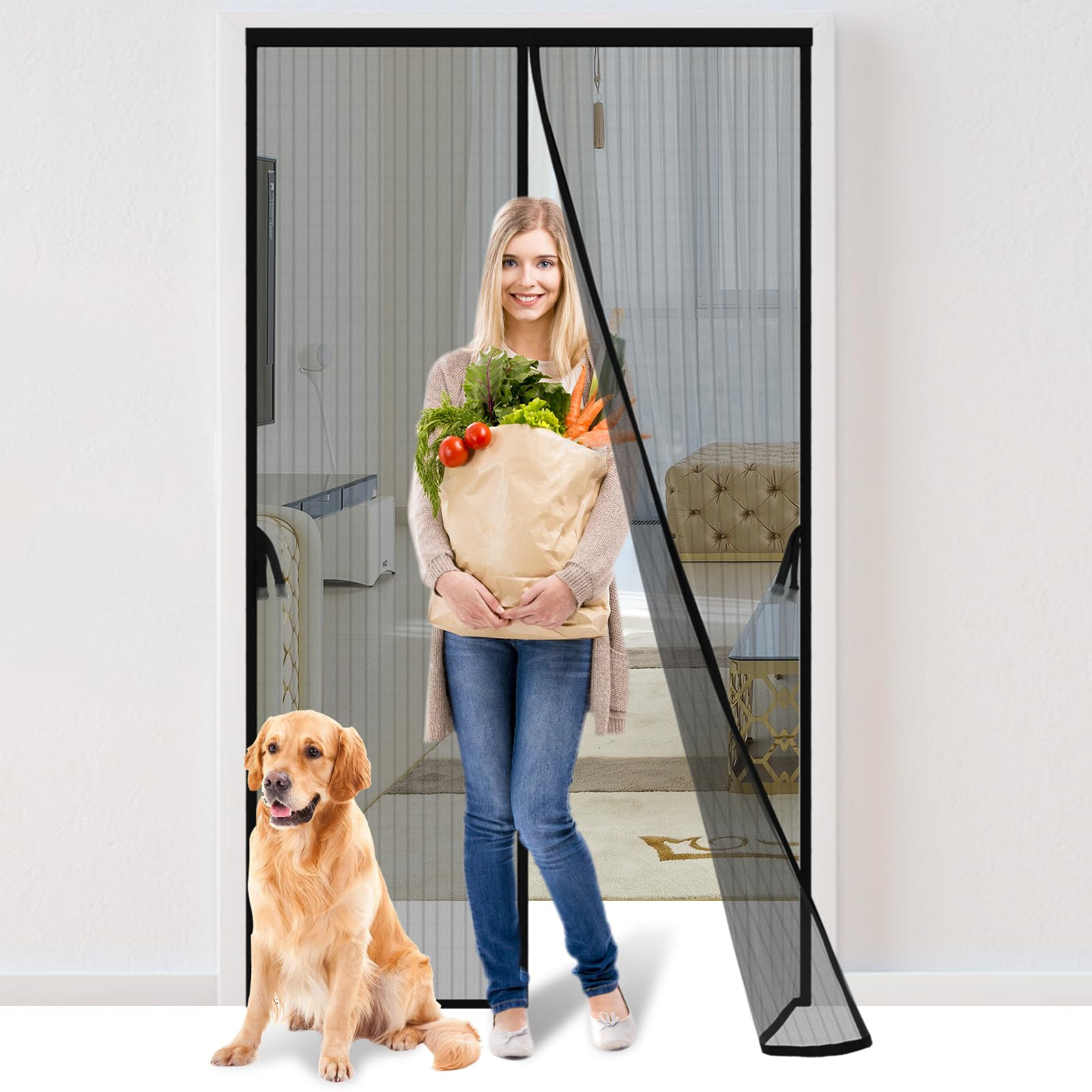 Magnetic Screen Door - Fit for Door Size:36 x 82 Inch, Screen Itself Size:38"x83", Hands Free Mes... | Amazon (US)