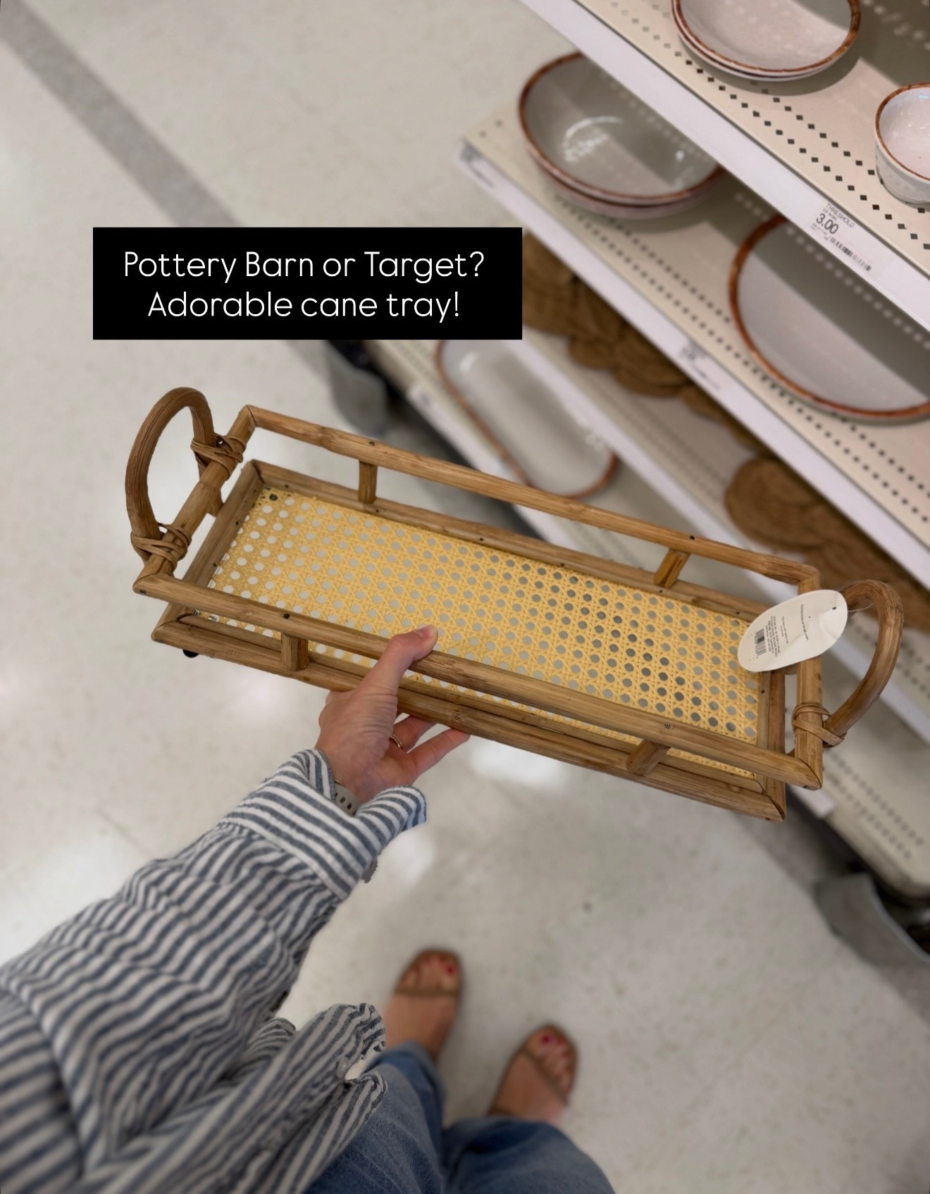 This bamboo and cane tray is so pottery barn coded 😍

#LTKHome
