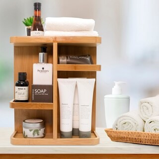 Sorbus 360-degree Bamboo Cosmetic Organizer Multi-Function Storage | Bed Bath & Beyond