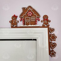Gingerbread Christmas Door Toppers, Cute Ginger Bread Corner Decor, Merry Trim, Indoor Decorations | Etsy (US)