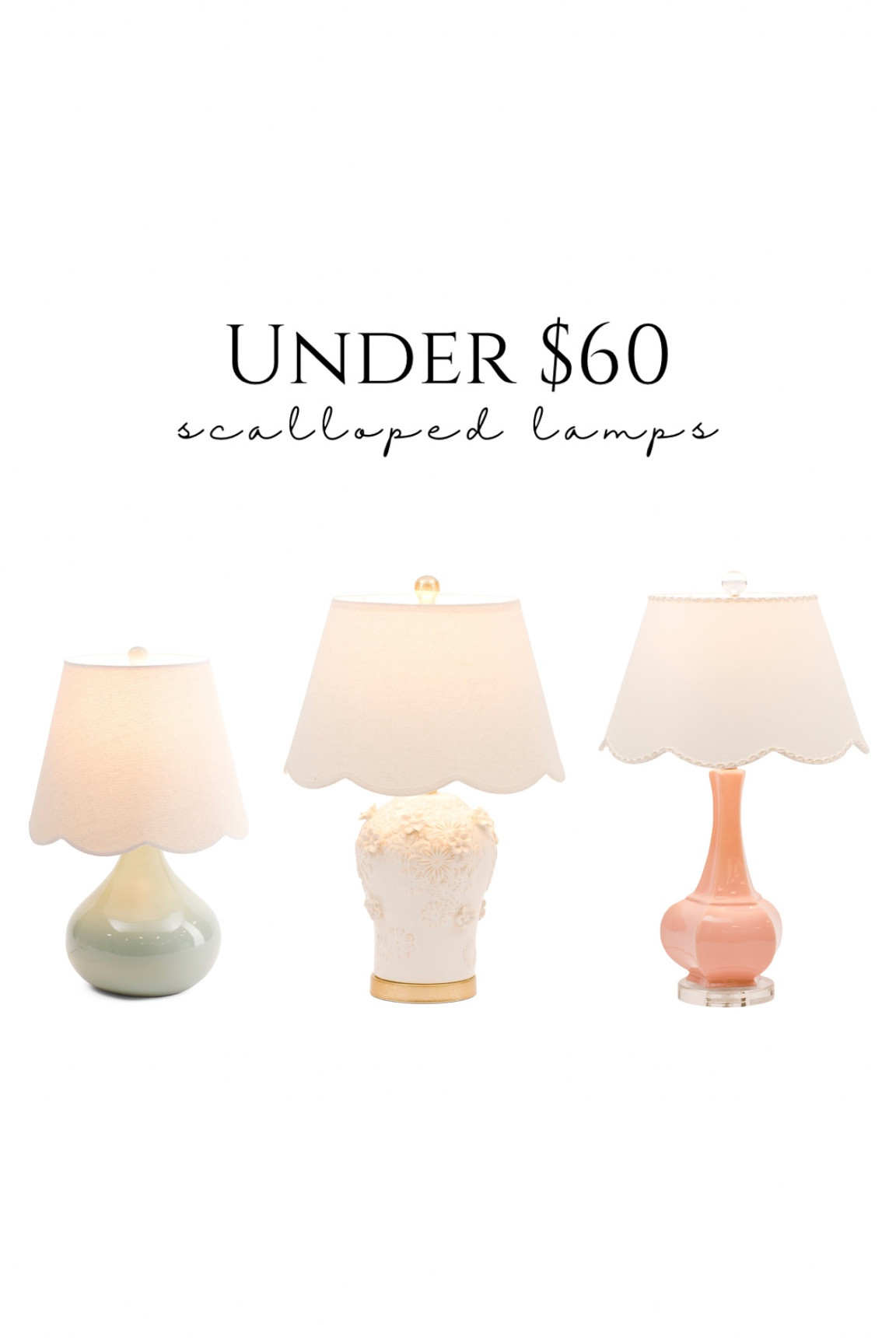 Scallloped lamps under $60! These would be cute for a nursery or girls bedroom! 💕 tjmaxx finds Marshalls finds home decor deals scallop lampshade 

#LTKFindsUnder50 #LTKSaleAlert #LTKHome