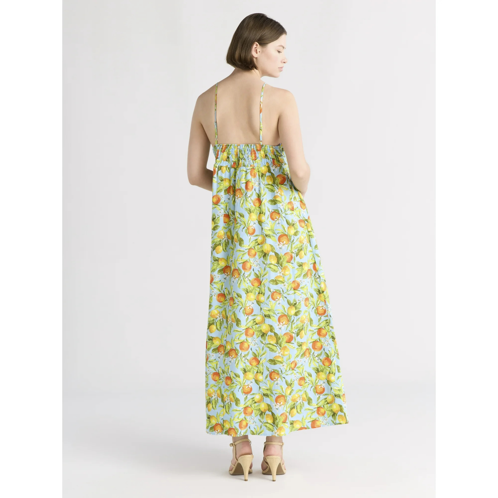 Free Assembly Women's Pleated Linen Blend Maxi Dress, Sizes XS-XXXL | Walmart (US)