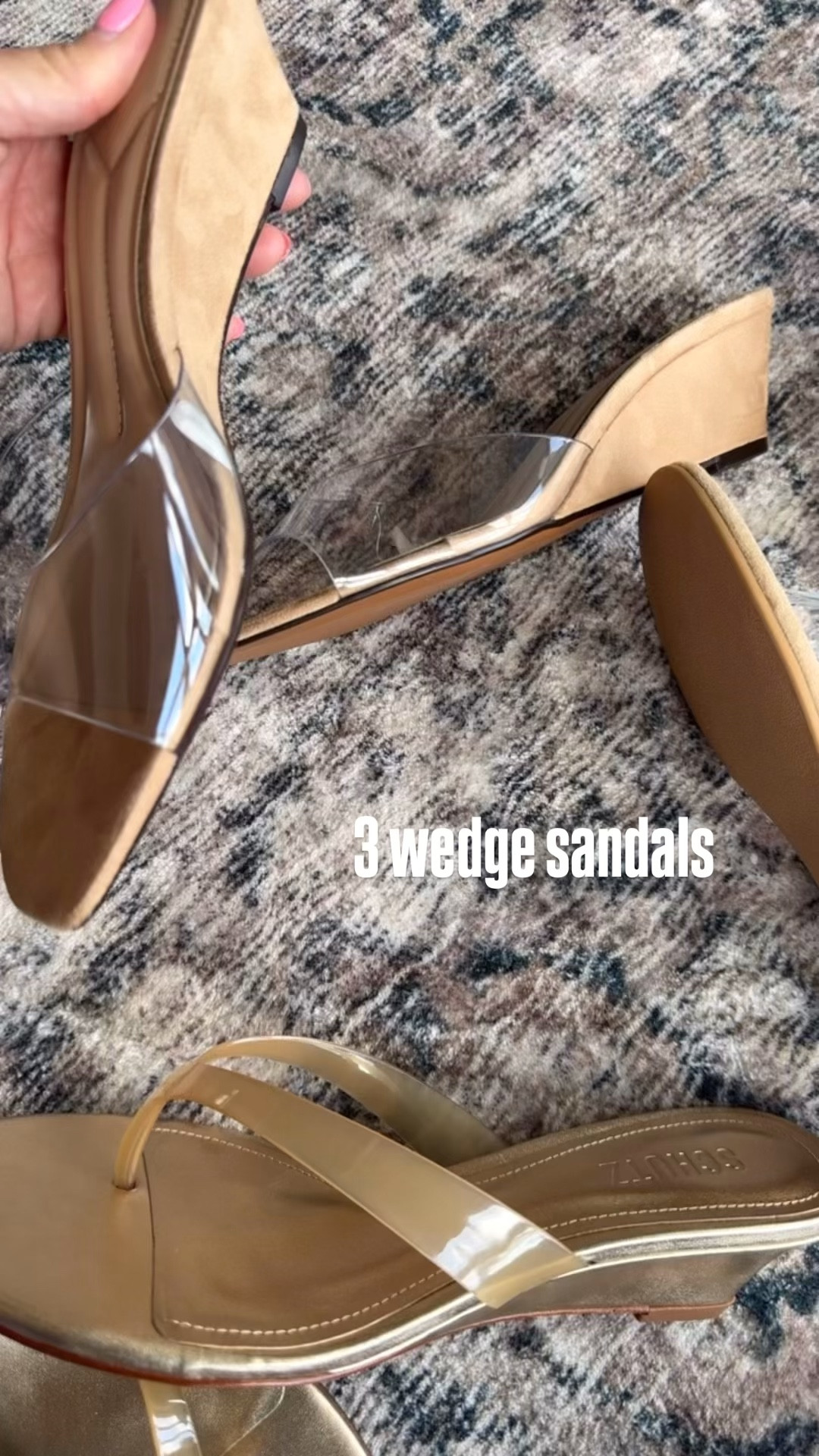 3 wedge sandals. Loving the clear details on these. Not too high of a wedge so they are comfortable. All tts  

#LTKmomlife #LTKSeasonal