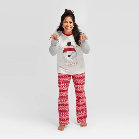 Women's Holiday "Mama" Bear Pajama Set - Wondershop™ Gray | Target