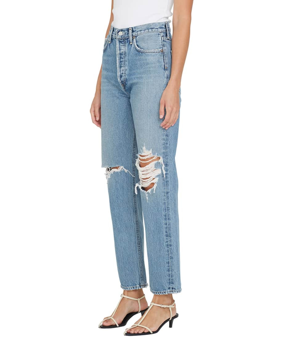 AGOLDE 90s Pinched-Waist Vintage Straight Jeans | Neiman Marcus
