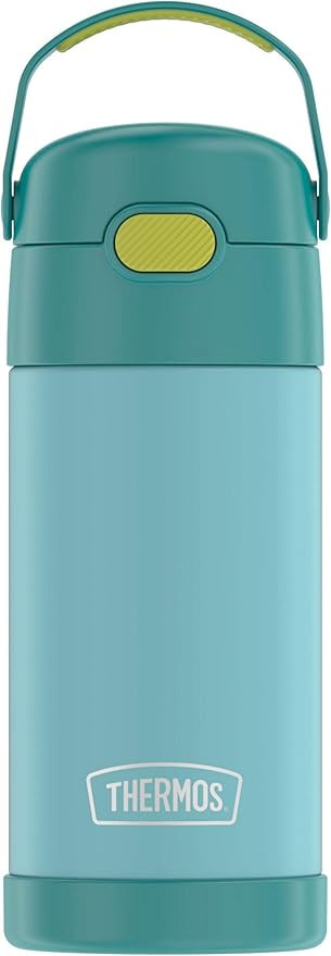 THERMOS FUNTAINER 12 Ounce Stainless Steel Vacuum Insulated Kids Straw Bottle, Blue/Green | Amazon (US)