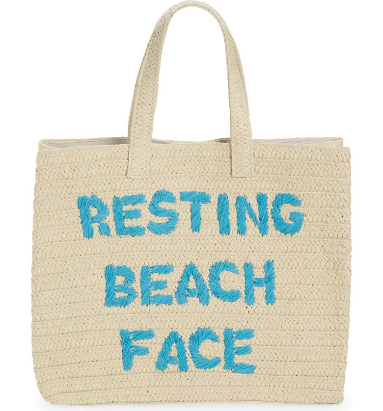 Resting Beach Face Straw Tote | Nordstrom