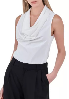 Endless Rose Women's Flowy Neckline Sleeveless Top, White, Small | Belk