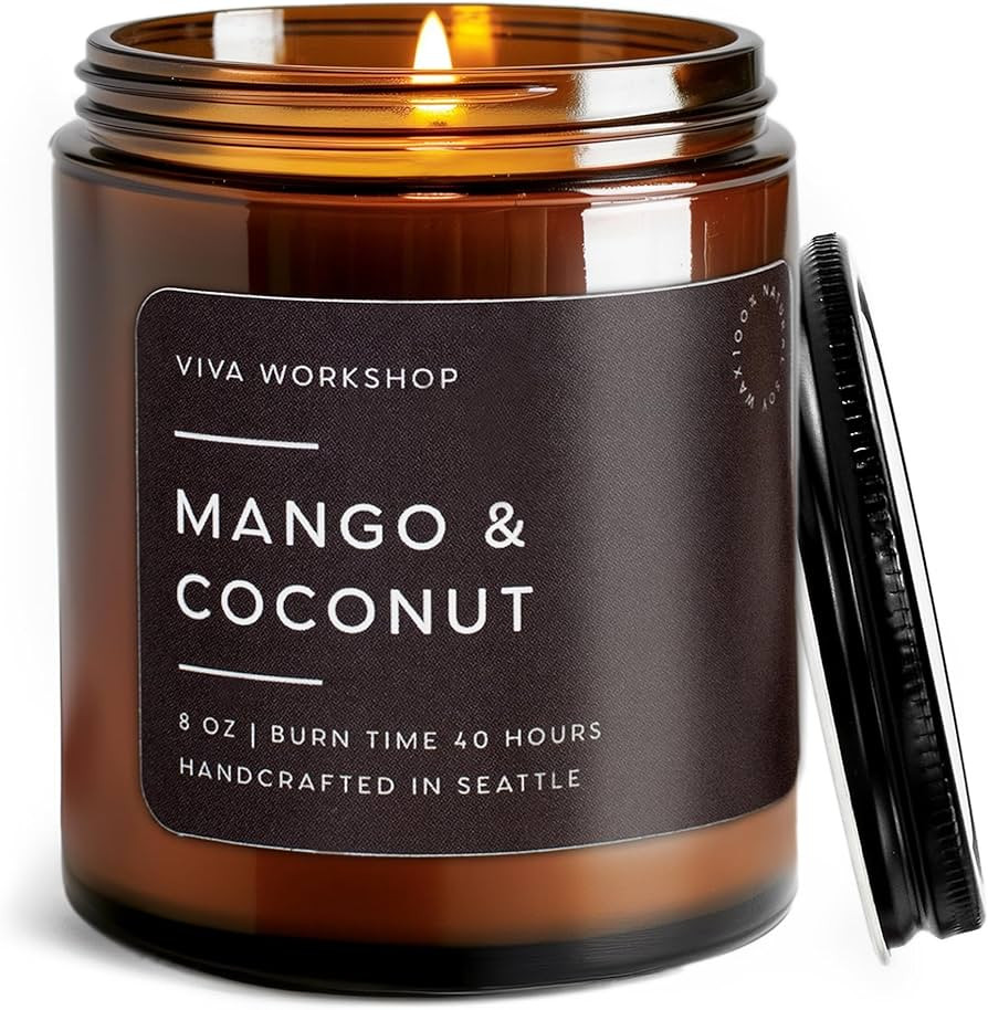 Mango & Coconut Natural Soy Wax Scented Candle – Crafted in USA, Seattle – Gift for Birthday,... | Amazon (US)