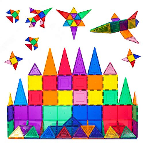 PicassoTiles 60 Piece Set 60pcs Magnet Building Tiles Clear Magnetic 3D Building Blocks Construct... | Amazon (US)