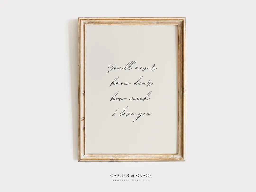 You'll Never Know Dear How Much I Love You Nursery Wall Art | Farmhouse Kid's Room Decor Print | ... | Etsy (Global)