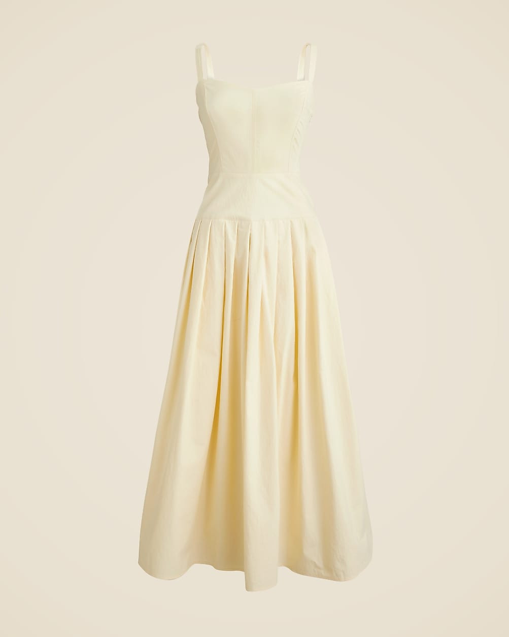 Pleated drop-waist dress in crinkle cotton blend | J. Crew US