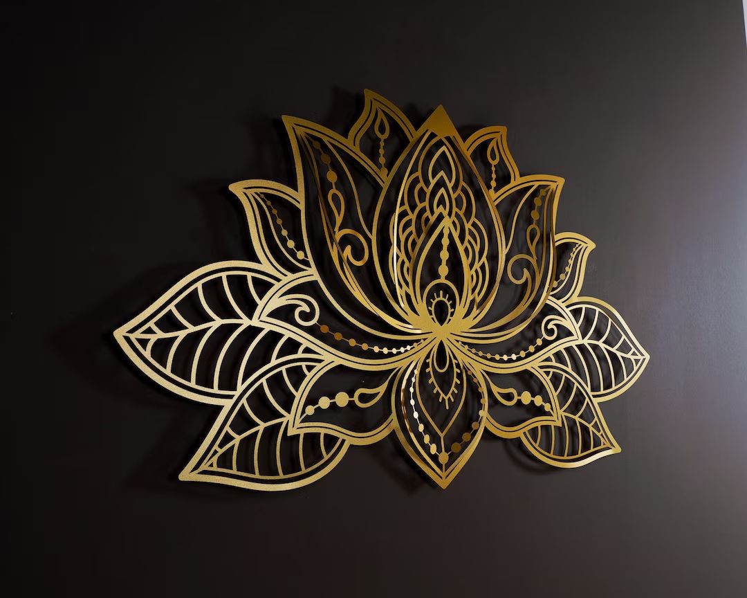 3D Mandala Metal Wall Art Wall Decor for Living Room Lotus - Etsy | Etsy (US)
