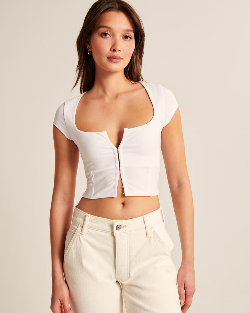 Women's Cotton Seamless Fabric Corset Top | Women's Tops | Abercrombie.com | Abercrombie & Fitch (US)