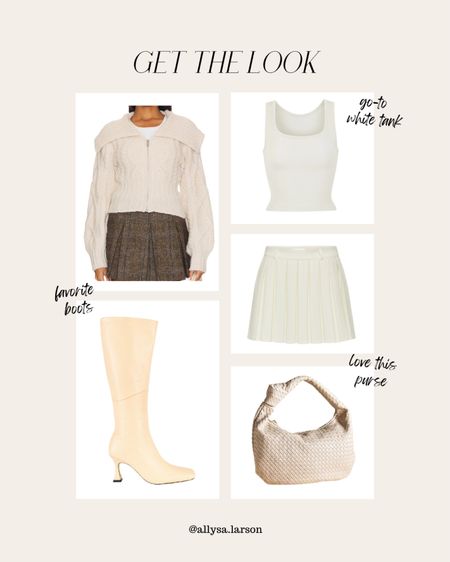 Neutral outfit, tan boots, spring outfit, pleated mini skirt, neutral style, summer outfit 

#LTKShoeCrush #LTKSeasonal #LTKStyleTip